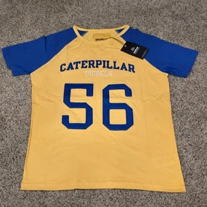 T-shirt uomo CAT Caterpillar M diesel 56 ricamata manica corta giallo blu - Foto 1 di 10