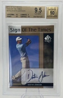 RARE 2012 SP Authentic Sign Of The Times Dustin Johnson Upper Deck Golf RC Card - Image 1 of 2