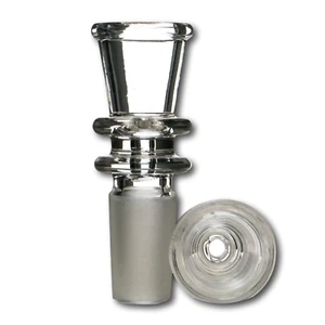 Clear Glass on Glass Slide Bowl Funnel Double Maria Ring For Hookah Bong Pipes - Picture 1 of 2