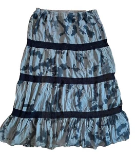 MICHAEL Kors Blue Navy Long Cotton Skirt Midi VGC Size XL - Picture 1 of 3