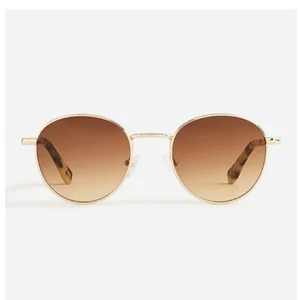 J Crew Round Wire-frame Sunglasses in Gold Umber UVA Ret $70 - Picture 1 of 2