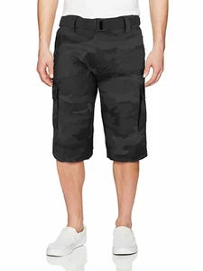 Men's Camo Cargo Military Army Multi Pocket Shorts With Belt - Picture 1 of 36