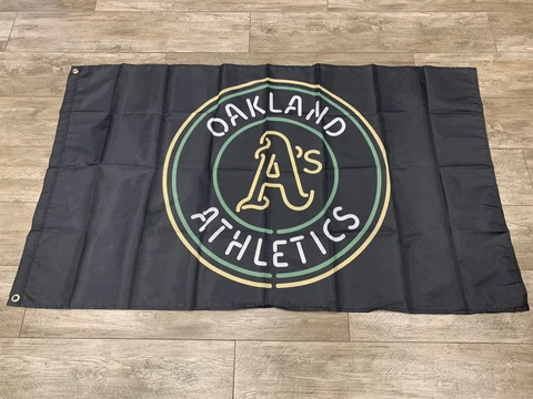 Oakland Athletics Flag 3x5 ft Green Banner The Swingin A's Man-Cave 2022 NEON Cover