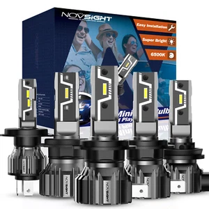 NOVSIGHT H1 H3 H4 H7 H11 9005 9006 LED Headlight Bulbs Globes Kit High/Low Beam - Picture 1 of 18