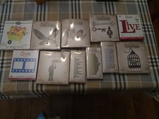 Lot of 11 Sizzix Dies - Jim Holtz Alterations, trees butterfly bird flowers key 