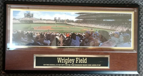 Wrigley Field - MLB Stadium Collectors Plaque Sports Impressions 1994 Hank Aaron Cover