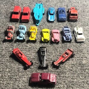 VTG TOOTSIE TOY lot of 17 - Monza, MG, Roadster, Cycle Trailer..... USA -Loose