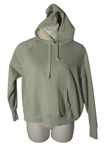 Old Navy L Light Green Hoodie Sweatshirt Sherpa Lined Hood - Picture 1 of 3