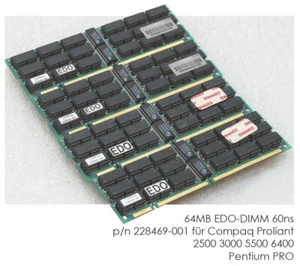 64MB 5V Edo ECC 228469-001 For Compaq Proliant 2500 3000 5500 6400 168-PIN S78 - Picture 1 of 3