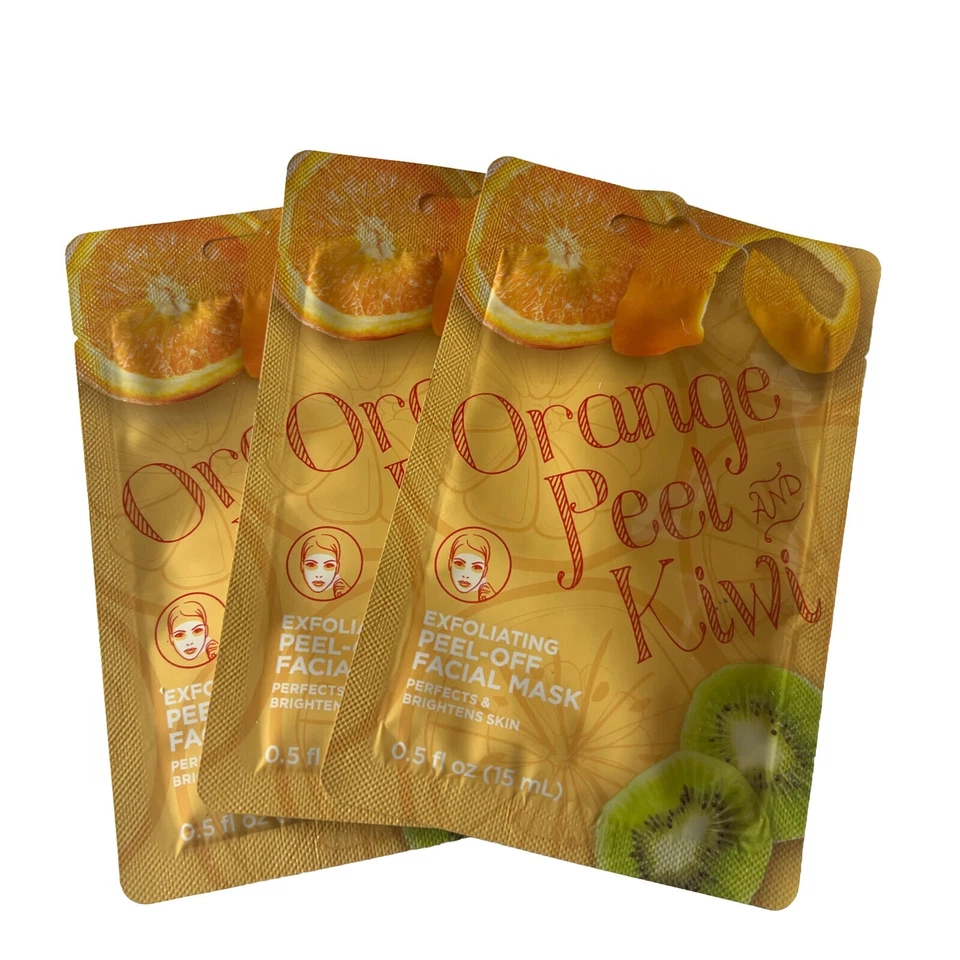 Orange Peel & Kiwi Exfoliating Peel-Off Facial Mask Perfects & Brightens Skin x3 - Image 1 of 1