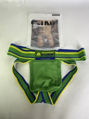 C-IN2 Scrimmage Jock Strap 网眼内衣三叶草绿色男式 L 码 — 第 1/4 张图片