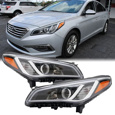 Pair Halogen Headlights Headlamps For 2015 2016 2017 Hyundai Sonata LEFT & RIGHT - Image 1 of 4