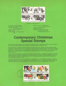 #8235 20c Winter Scene Stamps - Scott #2027-2030a USPS Souvenir Page - Picture 1 of 1