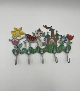 Karen Rossi Silvestri Whimsical Cat Wall Art Key Holder - Keys To The Castle - Picture 1 of 7