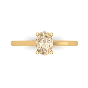 1 tcw Oval Cut Engagement Ring for Women, 14K Yellow Gold Morganite Promise Ring - Picture 1 of 11