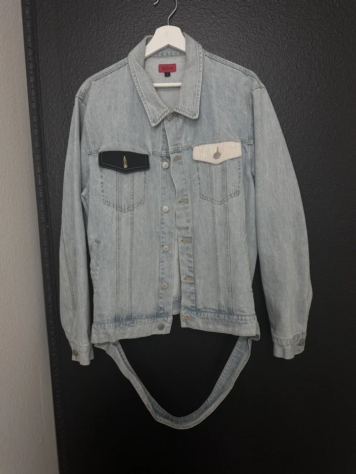Killion Jean 牛仔夹克,尺寸 L,浅水洗街头服饰 — 第 1/4 张图片