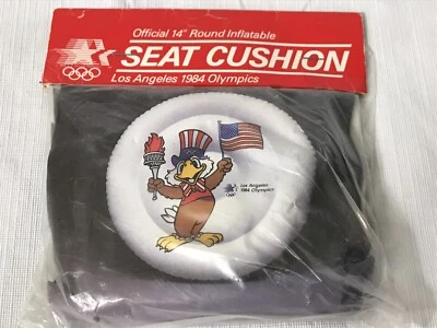 Los Angeles 1984 Olympics Official 14" Round Inflatable Seat Cushion SEALED - Image 1 of 3