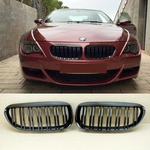 para BMW Serie 6 E63 E64 cabrio riñones parrilla BRILLO NEGRO pasarela individual parrilla del radiador - Imagen 1 de 4