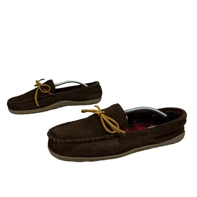 Zapatillas mocasín de cuero gamuza con cuadros rojos Red Head Brand Co. para hombre talla 12 Foto 1 de 4