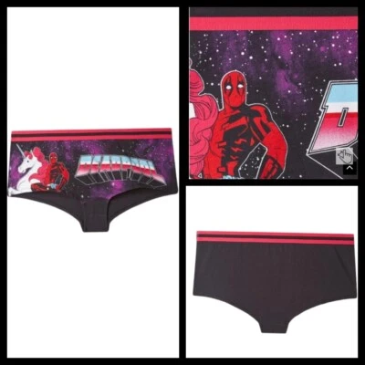 6X 30W Torrid Deadpool Boyshort Panty Unicorn Marvel Galaxy Cosplay Comic Cotton - Imagem 1 de 4