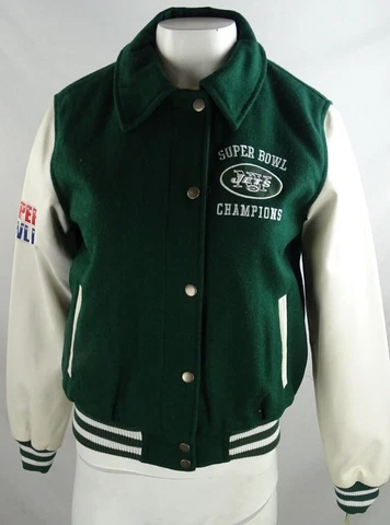 New York Jets NFL Women's Full-Zip Snap Up Wool Blend Super Bowl Jacket Cover