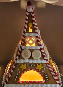 Department 56 Gingerbread Christmas Eiffel Tower Light Up Decoration 14" Tall - Picture 1 of 18