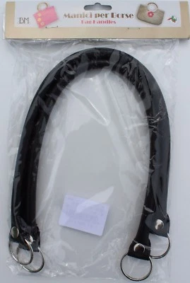 1 Paar hochwertige Taschengriffe, lederoptik, glatt, schwarz, 55cm - Bild 1 von 4