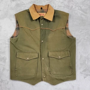 Chaleco de ganadero Schaefer Outfitter Ranch Wear para hombre grande cremallera mosca botón a presión - Imagen 1 de 11