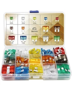 Qizpcer 140 Teile Sicherungen KFZ Kit - Blade Auto Fuse Sortiment Standard - Bild 1 von 6
