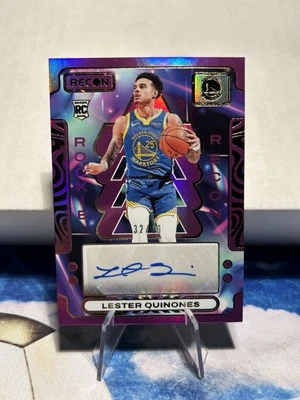 2023-24 Panini Recon Lester Quinones Rookie Recon Signatures Auto Purple /49 - Image 1 of 2