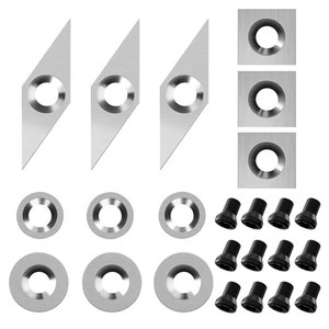 24 Pieces Tungsten Carbide Cutters Inserts Set for Wood Lathe Turning Tools I... - Picture 1 of 7