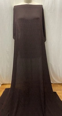 Tela negra borgoña oscura guepardo georgette doble seda 100 % 5 yardas de largo 46" W Foto 1 de 4