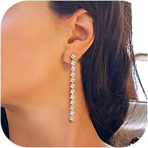 Orecchini Donna Acciaio Inossidabile Post Orecchini Goccia Strass Brillante Orec - Foto 1 di 12