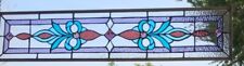 Stained Glass Transom window hanging 36 1/4 X 9  incl hooks