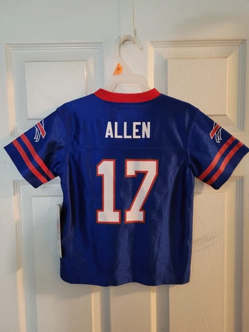 Buffalo Bills Team Apparel Jersey Toddler 4T Blue & 10 Trading Cards Cover