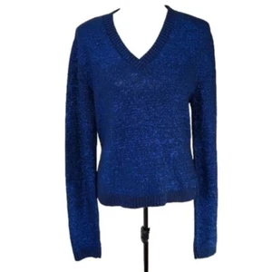 The Great American Sportswear Company Long Sleeve Sparkly Blue Sweater Women's L - Picture 1 of 4