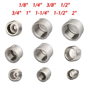 BSP 304 Stainless Steel Pipe Fittings Male Plug Blanking Stop / Female End Cap - Picture 1 of 21