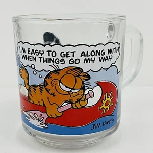 Taza de café de vidrio Jim Davis vintage 1978 McDonald's Garfield Odie - Imagen 1 de 9