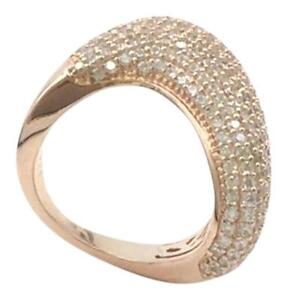 ROSE GOLD PLATED.925 STERLING SILVER CUBIC ZIRCONIA FASHION COCKTAIL RING, SZ 6