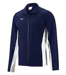 SPEEDO Swim Youth Boom Force Warm Up Jacket Navy Blue White NEW Boys Girls S M L - Picture 1 of 5