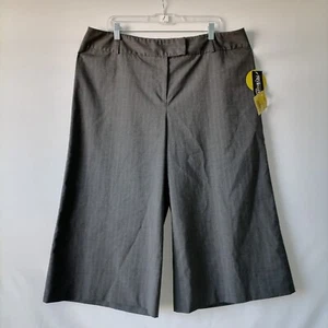 NWT Style & Co. Womens Gray Wide Leg Pinstriped Cropped Trouser Pant Size 18W - Picture 1 of 6