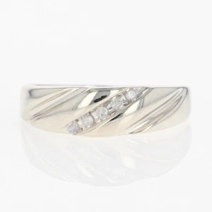 .11ctw Round Cut Diamond Channel-Set Wedding Band Ring 10k White Gold Size 10.75 - Picture 1 of 6