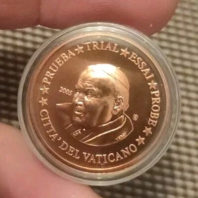 Ficha Edición Rara Vaticano 2005 Italia 🔷Especimen Prueba Essai Probe 🔷 2 Céntimos Sin Unc Foto 1 de 2