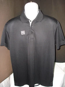 Rare MOOTO Martial Arts Solid Black 100% Lt.Wgt. Poly Mesh S/S Polo Shirt Sz. M - Picture 1 of 8