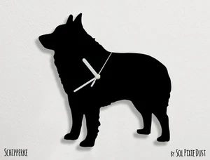 Schipperke Dog Silhouette - Wall Clock - Picture 1 of 4