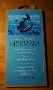 ADVICE FROM A MERMAID Be Enchanting - Dive In - Teal Beach Home Decor Sign NEW - Picture 1 of 5