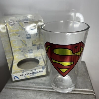 Superman Super Hero Collector Glass DC Comics Collectable. - image 1 of 4