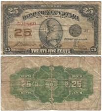 DOMINION of CANADA, Series of 1923 "SHINPLASTER" 25¢ Note FRACTIONAL CURRENCY