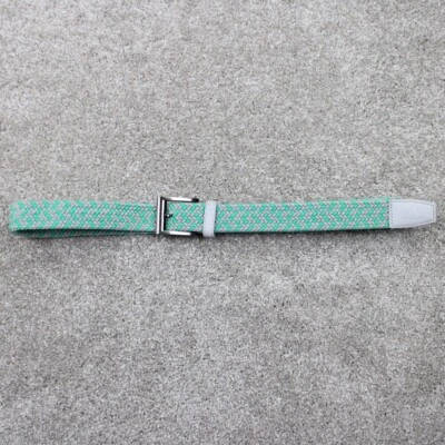 Cinturón de golf Adidas Web para hombre 49" largo verde/gris elástico plateado hebilla de metal Foto 1 de 4