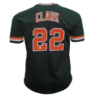 Camiseta de béisbol Jack Clark autografiada estilo profesional de San Francisco negra (JSA) "The Foto 1 de 4